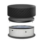 Wave Tahoe 4 Person Eco-Foam Round Hot Tub EnergySave Bundle with 70 Aquajet Massage System | Graphite Gray