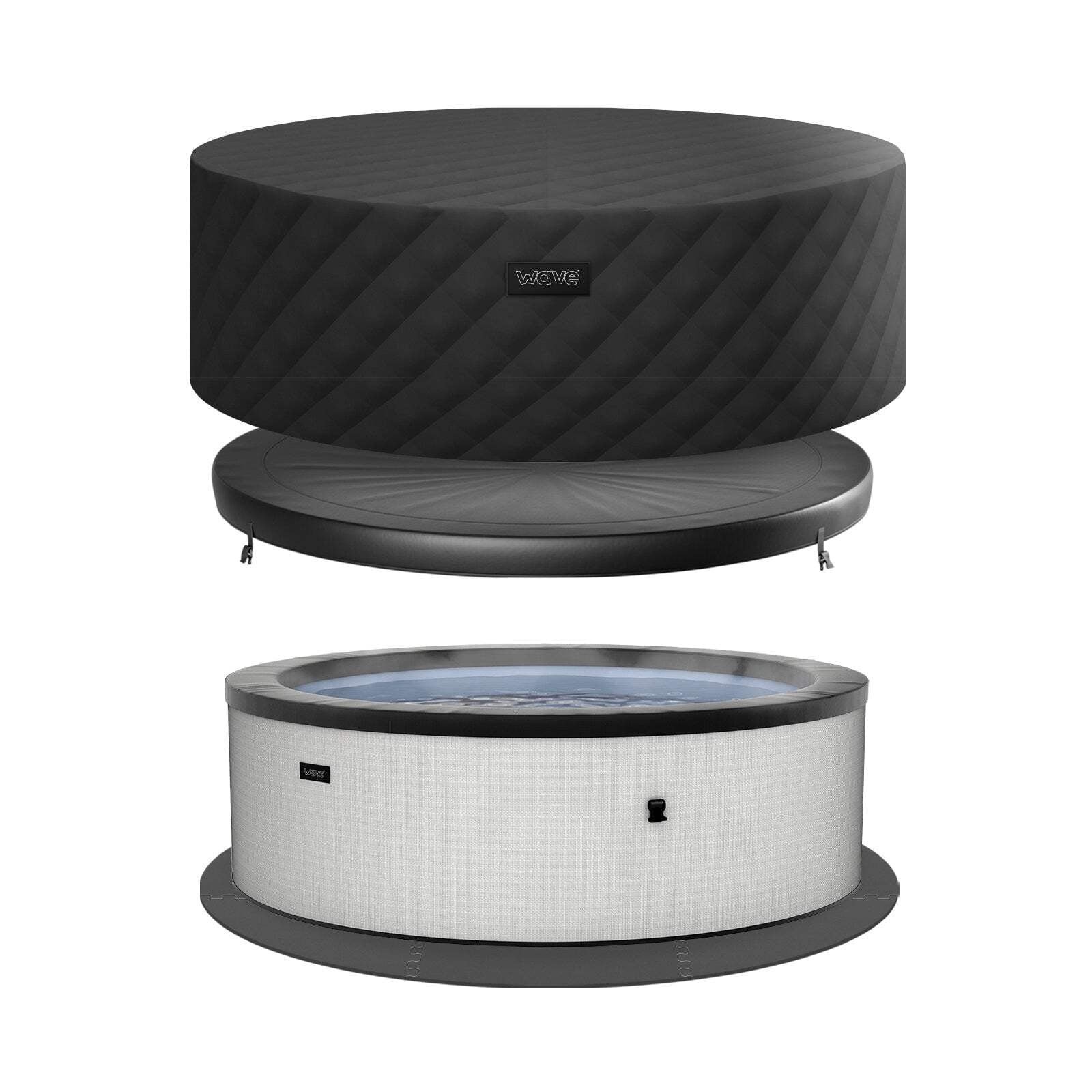 Wave-Tahoe-4-Person-Eco-Foam-Round-Hot-Tub-EnergySave-Bundle-with-70-Aquajet-Massage-System-Graphite-Gray_ee53cdee-b943-43b0-8676-8d822a4de4d4.1e484fc6d6d1ea69bc6a8d233a98a141.jpg Wave Tahoe 4 Person Eco-Foam Round Hot Tub EnergySave Bundle with 70 Aquajet Massage System | Graphite Gray - Image 1