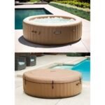 Intex: PureSpa: Sahara Tan Inflatable Hot Tub Set – 6 Person – 85″ Round Outdoor Heated Bubble Spa, Jet Massage, Cover, Hard Water Treatment System - Image 9
