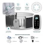 Wave Atlantic 6-Person Inflatable Hot Tub | Integrated Eco Heater | 130 Aquajet Massage System | Anti-Freeze Protection | Quick 15-Minute Setup | Gray Rattan - Image 11