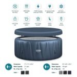 Wave Atlantic 6 Person Round Inflatable Hot Tub, Navy - Image 9