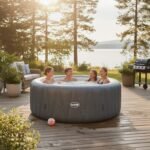 Wave Atlantic 4-Person Round inflatable Hot Tub with integrated Heater and Aquajet Massage System - Image 2