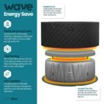 Wave Atlantic 6-Person Inflatable Hot Tub | Integrated Eco Heater | 130 Aquajet Massage System | Anti-Freeze Protection | Quick 15-Minute Setup | Gray Rattan - Image 8