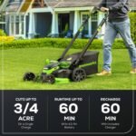 Greenworks 80V 25" Brushless Cordless Self-Propelled Lawn Mower,3 in 1 Dual Blade LawnMover, W/4.0Ah Battery and Rapid Charger Included - Image 3