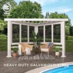 Richmond Modern Metal Steel Pergola with Canopy - Image 6