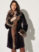Chantal Reversible Navy Sheepskin Coat - Image 3