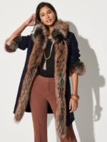 Chantal Reversible Navy Sheepskin Coat