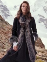 Chantal Reversible Navy Sheepskin Coat - Image 4