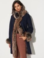 Chantal Reversible Navy Sheepskin Coat - Image 6