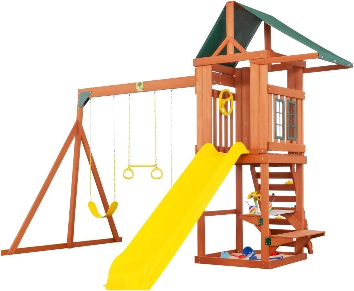 img-1179.jpg Creative Cedar Designs Cedar Cottage Wooden Swing Set - Image 1