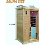 KUNSANA Far infrared sauna room,One person size, Hemlock Wooden Far Infrared Sauna for Home - Image 5