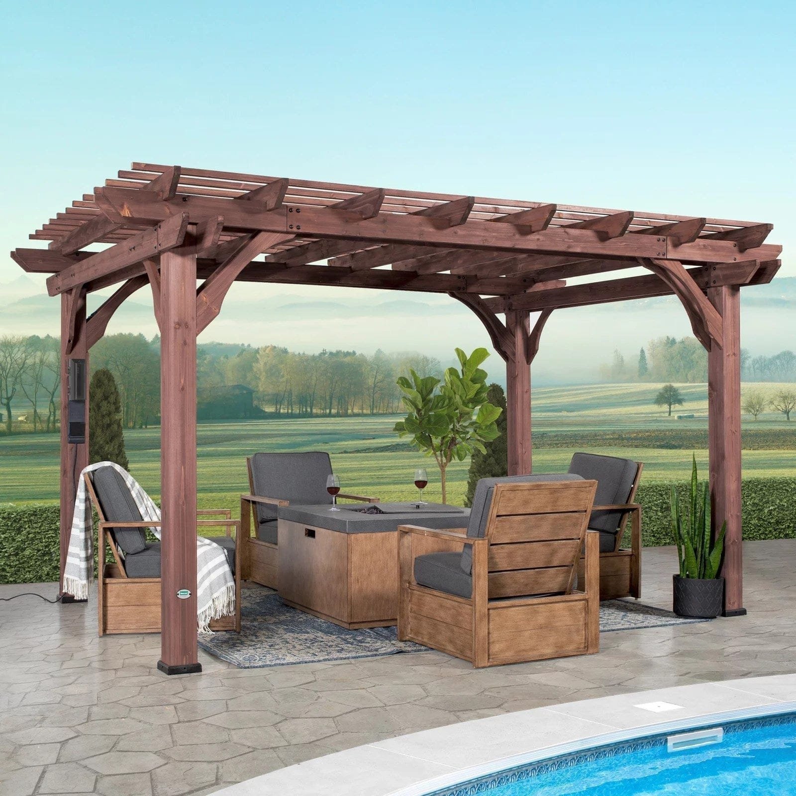 img-217.jpg 14×10 Somerville Pergola – Walnut Stain - Image 1