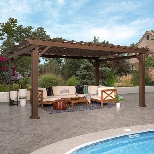 img-227.jpg 16×12 ashford traditional steel pergola with sail shade soft canopy - Image 1