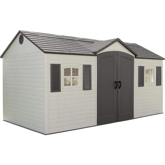 side-entry-15-ft-w-x-8-ft-d-plastic-storage-shed.webp Lifetime 15 x 8 ft. Outdoor Garden Shed - Image 1