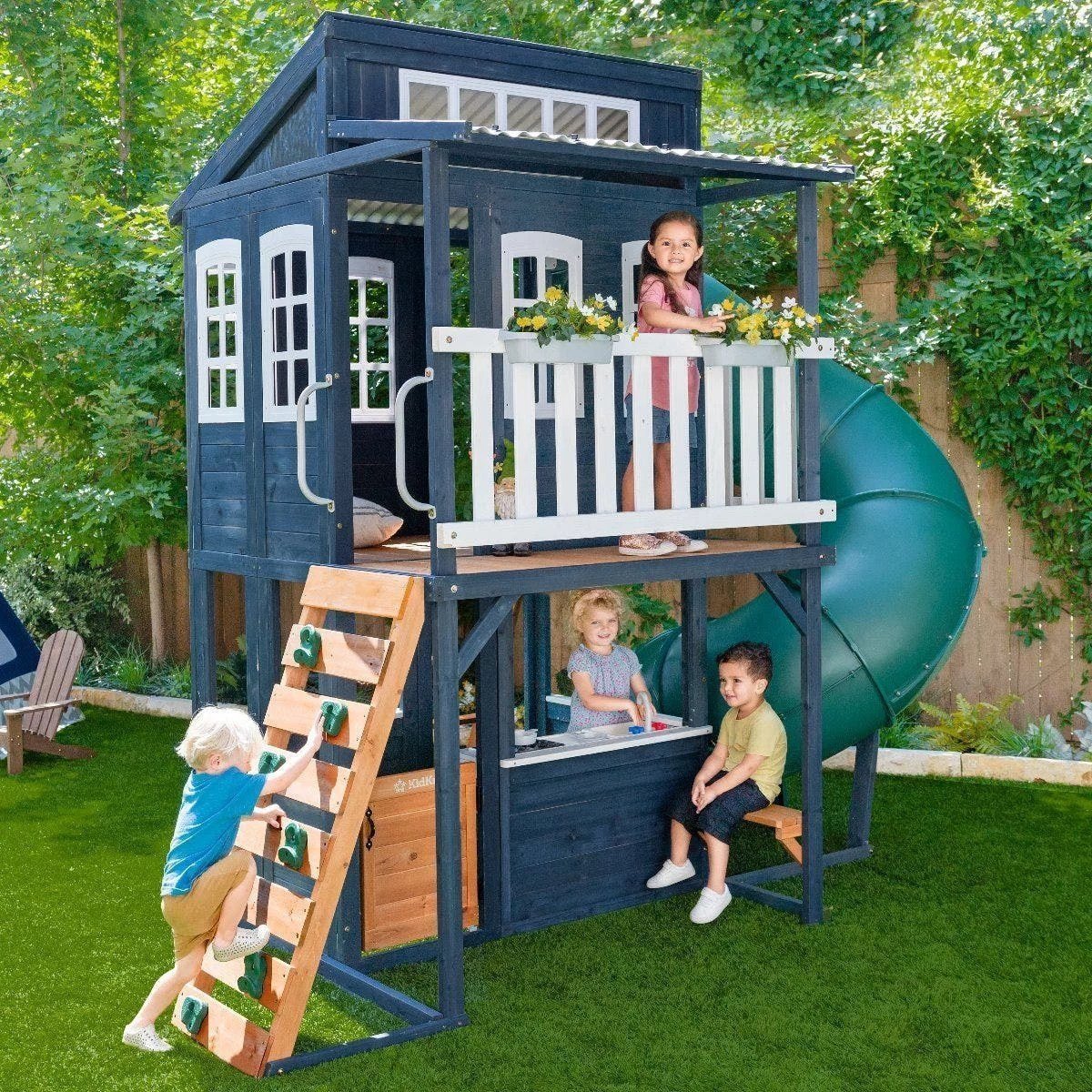 xfver.jpg Kids Kidkraft Cozy Escape Playhouse In Navy Installation Included - Image 1