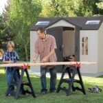 Lifetime Lockable Polyethylene Outdoor Storage Shed, 10′ x 8′, Tan & Brown (60005) - Image 5