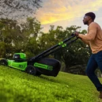 Greenworks 80V 21” Lawn Mower, 13” String Trimmer, and 730 Leaf Blower - Image 3
