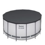 Bestway Steel Pro MAX 10 Foot x 30 Inch Round Metal Frame Above Ground Outdoor Backyard Swimming Pool Set with 330 GPH Filter Pump - Image 4