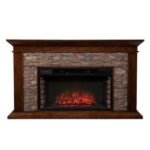Unbranded Null Ithaca 60 In. W Simulated Stone Electric Fireplace