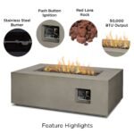 Real Flame Aegean 42″ Rectangle Propane Gas Outdoor Fire Table - Image 7