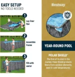 Bestway APX 365 18′ x 9′ x 52″ Rectangular Above Ground Swimming Pool - Image 4
