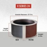 X Series 28 Inch Round Corten Steel Wood-Burning Fire Pit in Stainless Steel by Breeo - Image 7