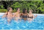 Bestway Power Steel 18′ x 9′ x 48″ Rectangular Metal Frame Above Ground Outdoor Swimming Pool Set with 1,500 GPH Filter Pump, Ladder, and Pool Cover - Image 6