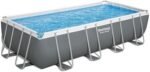 Bestway Power Steel 18′ x 9′ x 48″ Rectangular Metal Frame Above Ground Outdoor Swimming Pool Set with 1,500 GPH Filter Pump, Ladder, and Pool Cover - Image 8