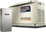 Generac Guardian 22kW Home Standby Generator with 200 Amp Transfer Switch, Durable All Aluminum, WiFi Enabled with G-Force Engine, Easy to Use, Whole House Power Backup, Smart Outage Solution – Bisque