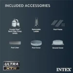 Intex Ultra XTR Frame 14′ x 42″ Round Above Ground Outdoor Swimming Pool Set with Sand Filter Pump, Ladder, Ground Cloth, and Pool Cover - Image 4