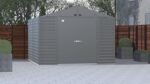 Arrow Select 10′ x 12′ Outdoor Lockable Steel Storage Shed Building, Charcoal - Image 9