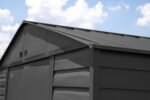Arrow Select 10′ x 12′ Outdoor Lockable Steel Storage Shed Building, Charcoal - Image 10