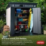 Keter Outdoor Storage Shed, for House, Patio & Yard, Plastic Resin, Artisan, 7×7 Ft, Gray - Image 2