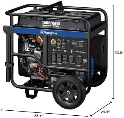 B099KPJN8J-5-1755721959664.jpg Westinghouse 18000 Peak Watt Home Backup Portable Generator, Remote Electric Start, Transfer Switch Ready 30A & 50 Outlets, Gas Powered, CO Sensor - Image 1