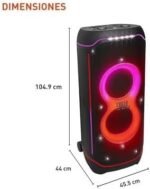 JBL Partybox Ultimate – Multi Purpose Party Speaker, with Wi-fi & Bluetooth Connectivity, Wireless, Lightshow, IPx4 Slashproof, Dual Mic & Guitar Inputs, Handle & Sturdy Wheels, Black - Image 6