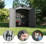 Lifetime Outdoor Storage Shed, 8 x 10 Foot, Gray - Image 3