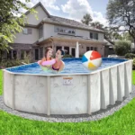 Coastal 5″ Steel Frame Oval Swimming Pool & Bundle