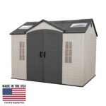 Lifetime Lockable Polyethylene Outdoor Storage Shed, 10′ x 8′, Tan & Brown (60005) - Image 8