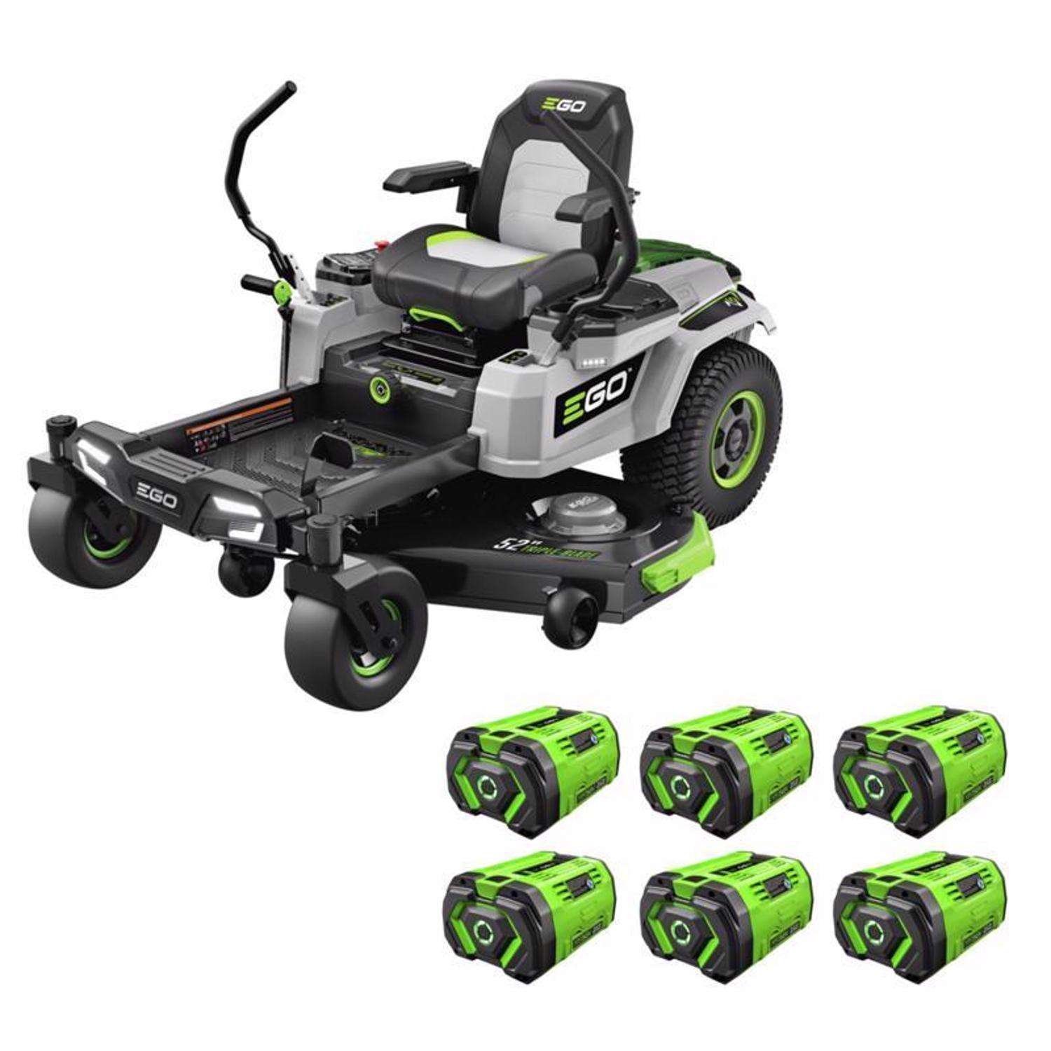 df497db4-739e-4e1d-b407-a3c9ca3b7241.jpg EGO Power+ Z6 ZT5207L 52 in. 56 V Battery Zero Turn Riding Mower Kit (Battery & Charger) W/ SIX 12.0 AH BATTERIES - Image 1