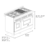 ZLINE Autograph Edition 48″ 6.0 cu. ft. Dual Fuel Range with Gas Stove and Electric Oven Stainless Steel Accents - Image 7