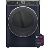 GE Profile – 7.8 Cu. Ft. Stackable Smart Gas Dryer with Steam and Washer Link – Sapphire Blue - Image 2