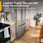 Whirlpool – 36 in. Wide 20 cu. ft. French Door Bottom Mount Counter-Depth Refrigerator – Stainless Steel - Image 7
