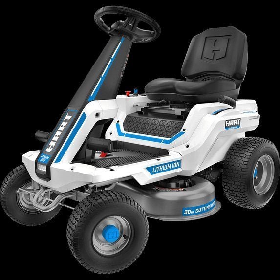 11b51b45-7923-4099-9ba4-7d6edaf6902b.jpg Hart 80-Volt 30-Inch Deck Lithium-Ion Riding Lawn Mower Kit with Super Charger - Image 1