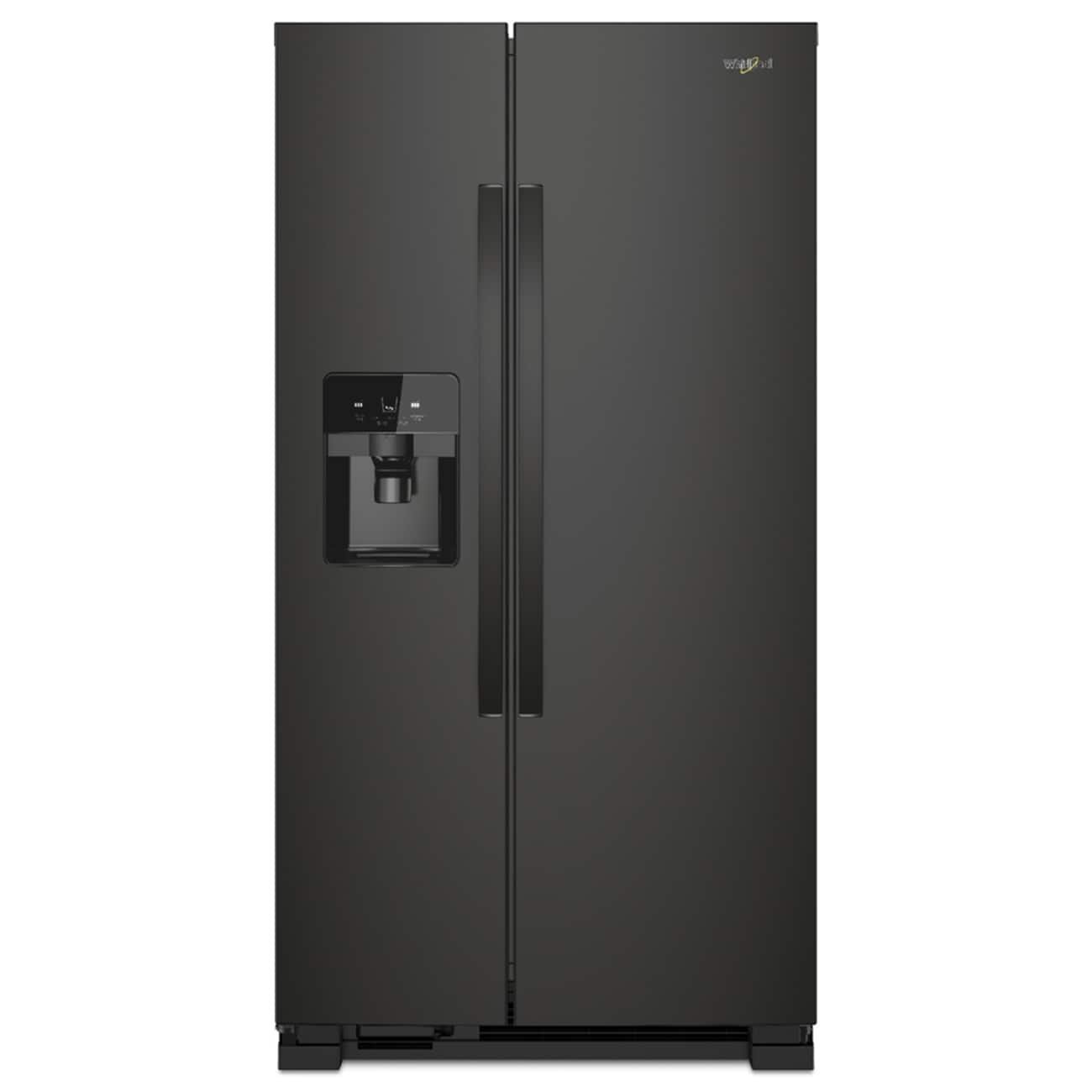 1253324d-ea77-4682-94eb-724eb4c99f2a.jpg Whirlpool – 33 in. Wide 21 cu. ft. Side-by-Side Refrigerator with LED Interior Lighting – Black - Image 1