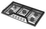 Whirlpool – 36 in. Wide 5 burners Built-In Gas Cooktop with EZ-2-Lift Hinged Cast-Iron Grates – Stainless Steel - Image 2