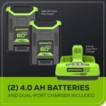 Greenworks 60V 25" Cordless Brushless Self-Propelled Mower + Two (2) 4.0Ah Batteries & Dual Port Charger - Image 11