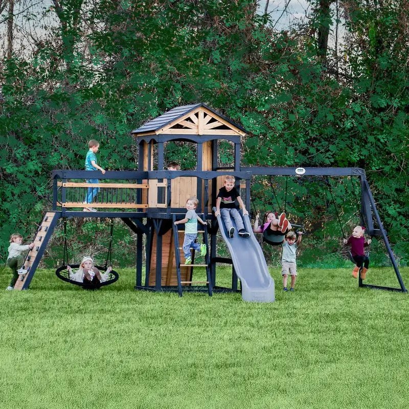 2300354-TIMBER-Crossing-HERO-2-1.jpg Backyard Discovery Timber Crossing Swing Set - Image 1