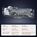 2500 RPM Metal Lathe Machine, Variable Speed Control, Durable Build, Precision Crafting Tool, DOBA-ML2500 - Image 8