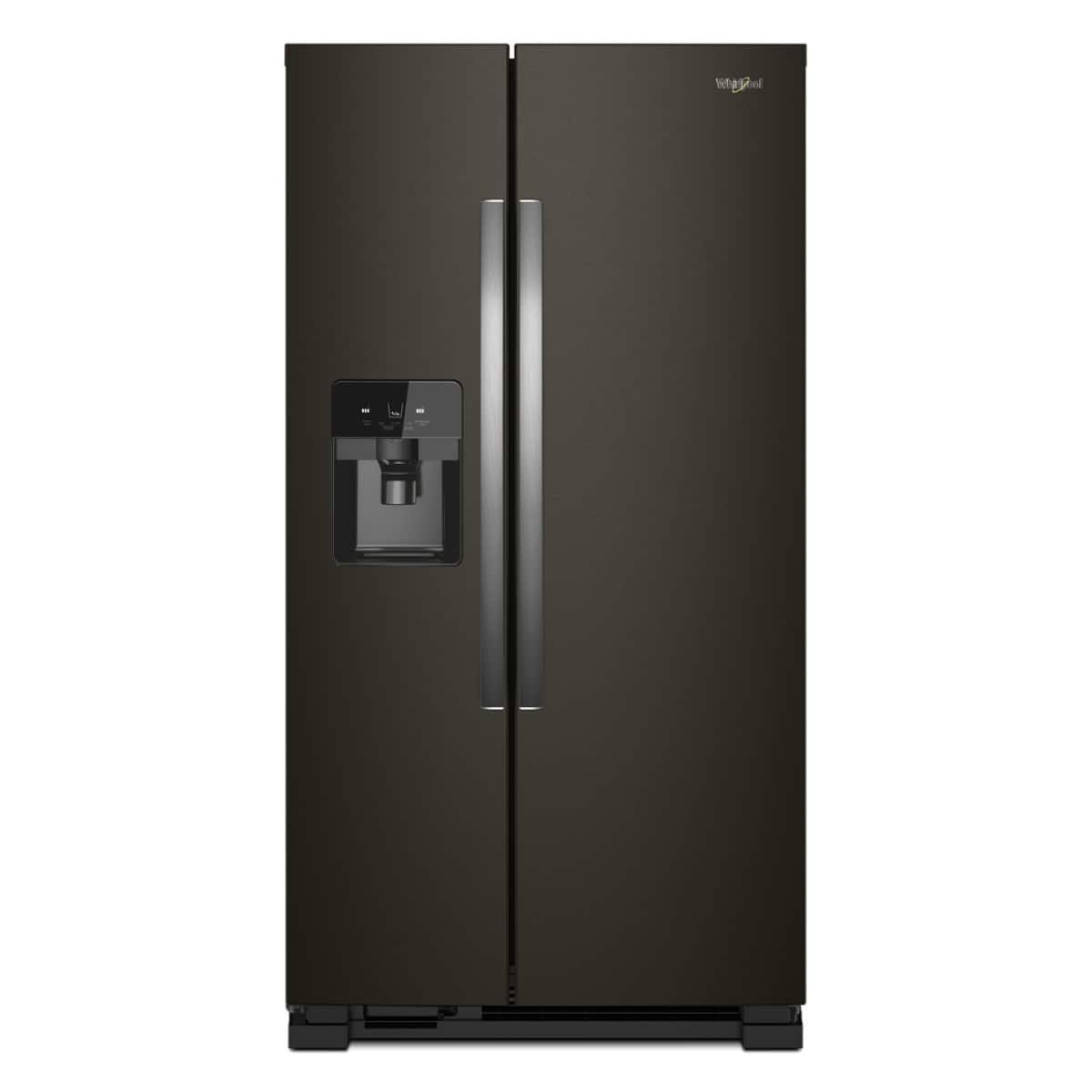 25b686e6-4440-496f-8260-51ec8748d08f.jpg Whirlpool – 36 in. Wide 25 cu. ft. Side-by-Side Refrigerator – Black Stainless Steel - Image 1