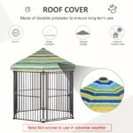 60″ x 52″ Heavy-Duty Outdoor Pet Cage Kennel with Weather-Resistant Polyester Roof, Locking Door, & Metal Frame - Image 5